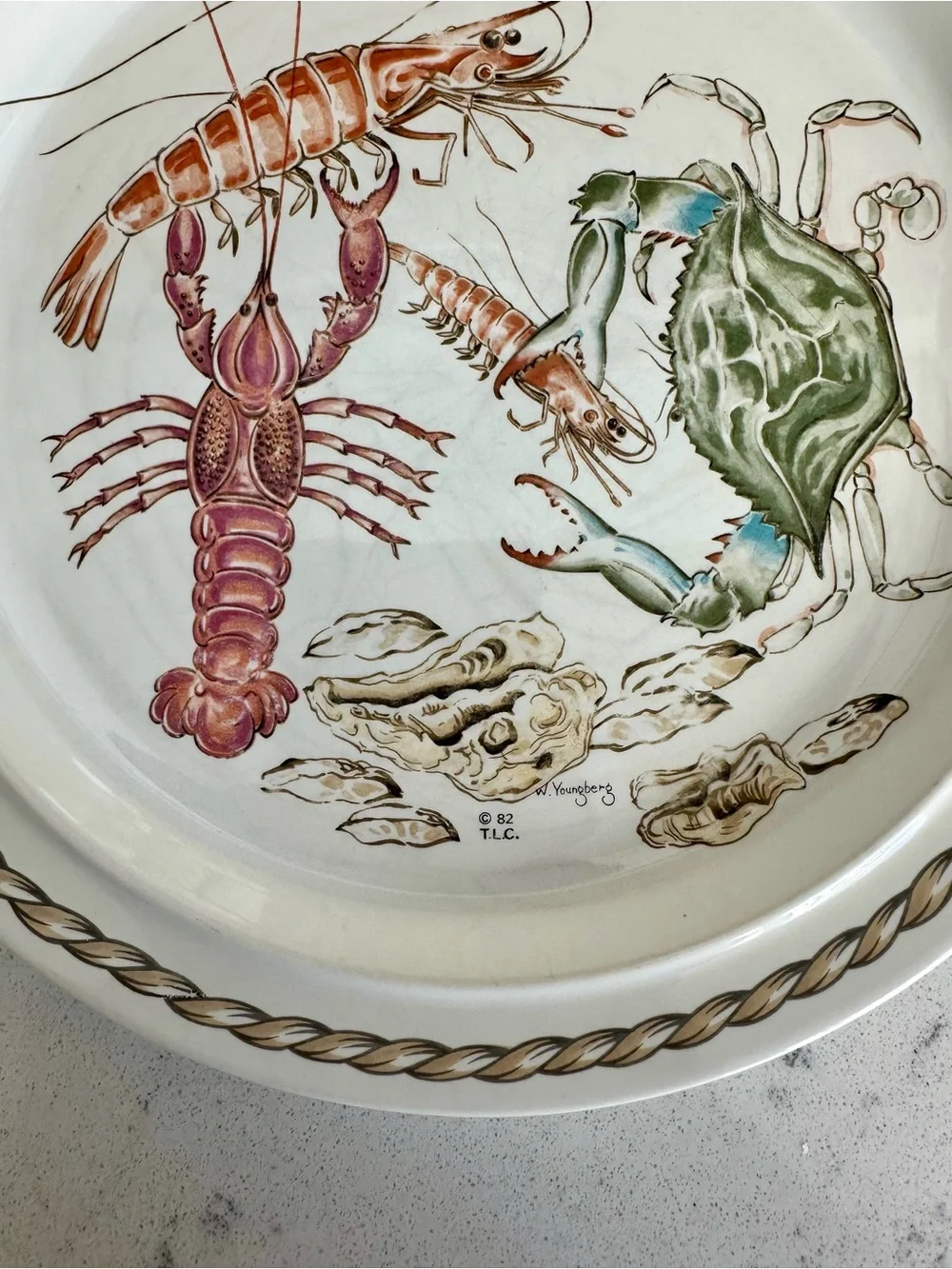 Vintage 1982 Ljungberg Coquillage Salad Plates Set of 2 from New Orleans